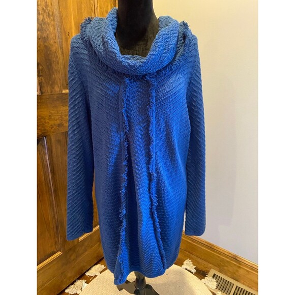 Style & Co Steely Blue Cowl Neck Plus Size XXL or 2X Sweater Dress Winter - Picture 1 of 10